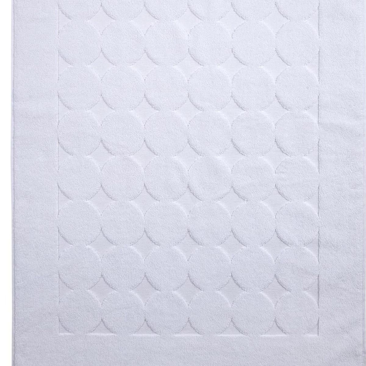 24" X 35" White Tone on Tone Polka Dot Turkish Cotton Bath Rug