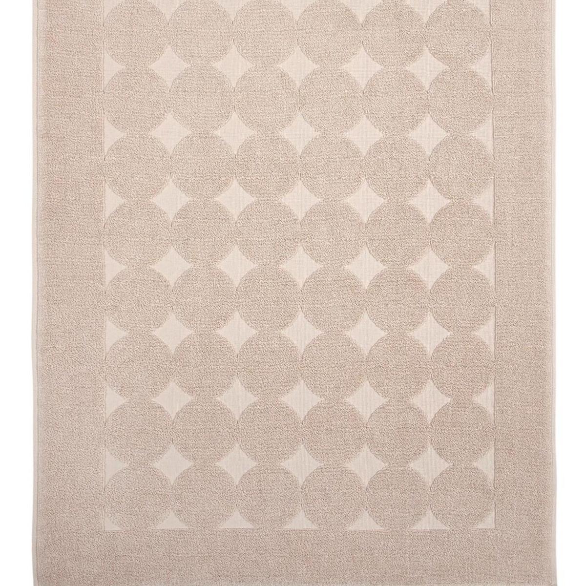 24" X 35" Beige Tone on Tone Polka Dot Turkish Cotton Bath Rug