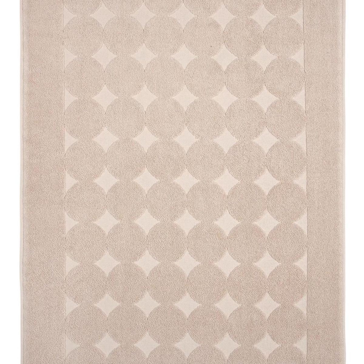 24" X 35" Beige Tone on Tone Polka Dot Turkish Cotton Bath Rug