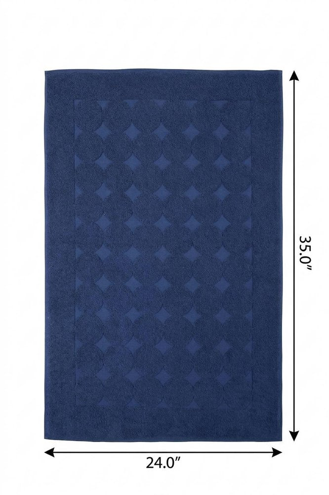 24" X 35" White Tone on Tone Polka Dot Turkish Cotton Bath Rug