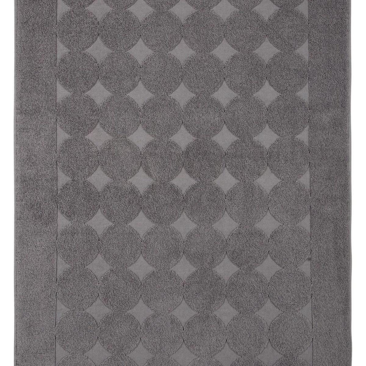 24" X 35" Dark Gray Tone on Tone Polka Dot Turkish Cotton Bath Rug