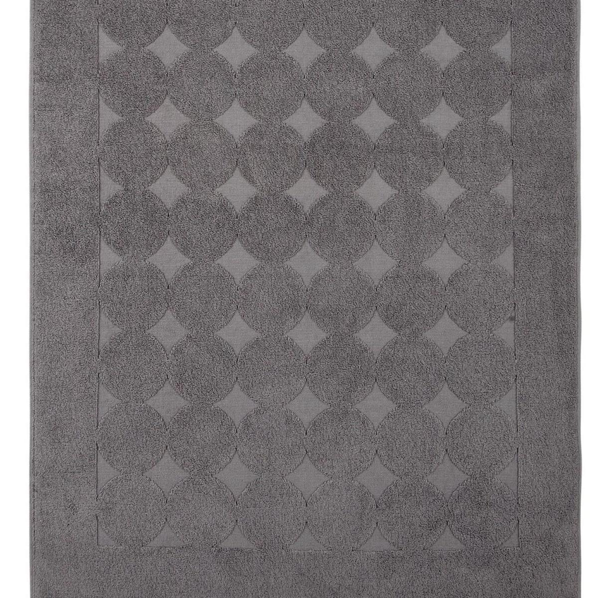 24" X 35" Dark Gray Tone on Tone Polka Dot Turkish Cotton Bath Rug