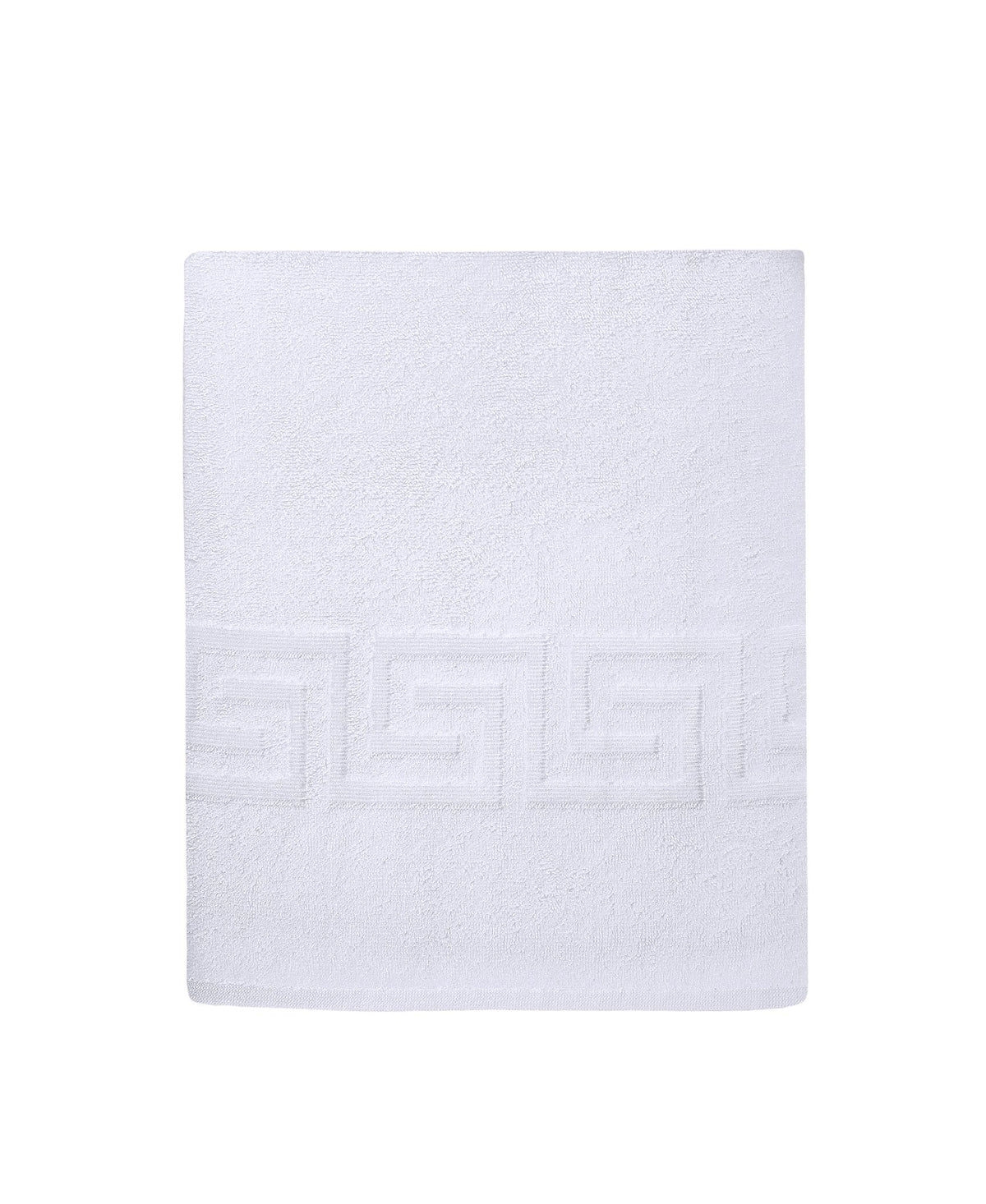 White Greek Key Turkish Cotton 40" X 60" Bath Sheet