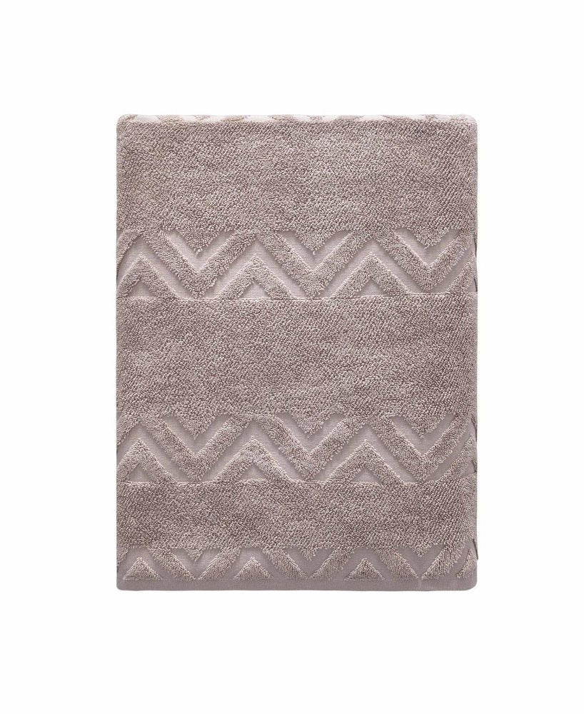 White Jacquard Turkish Cotton 40" X 70" Chevron Bath Sheet