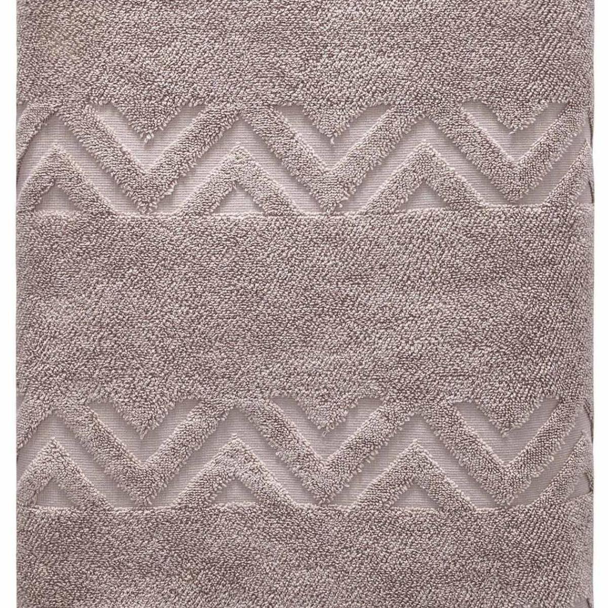 Light Brown Jacquard Turkish Cotton 40" X 70" Chevron Bath Sheet