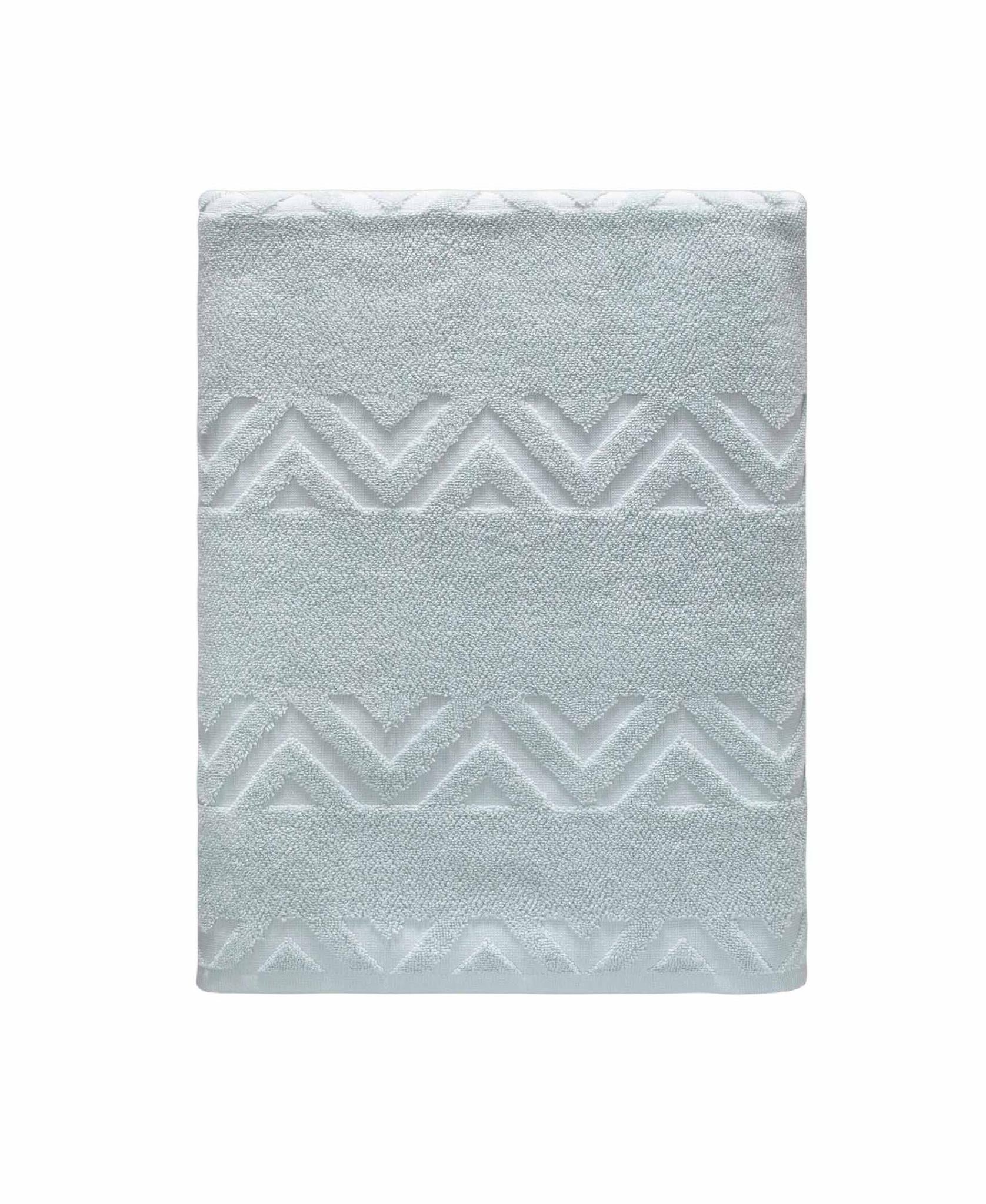 Aqua Jacquard Turkish Cotton 40" X 70" Chevron Bath Sheet