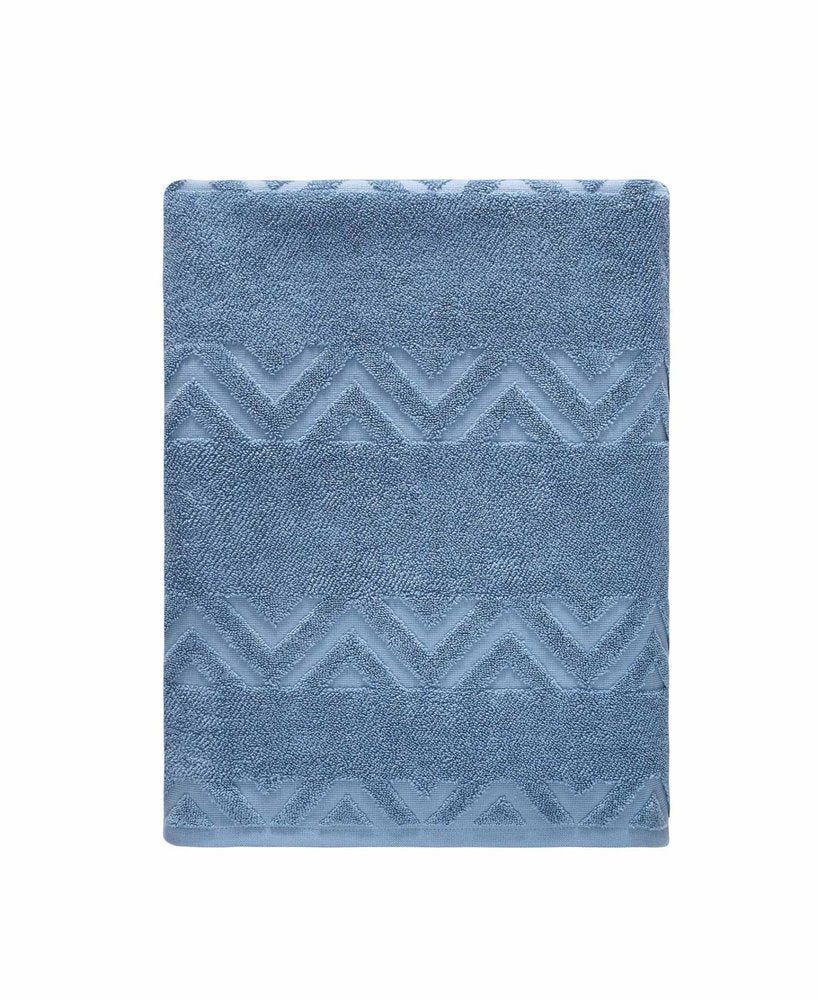 White Jacquard Turkish Cotton 40" X 70" Chevron Bath Sheet