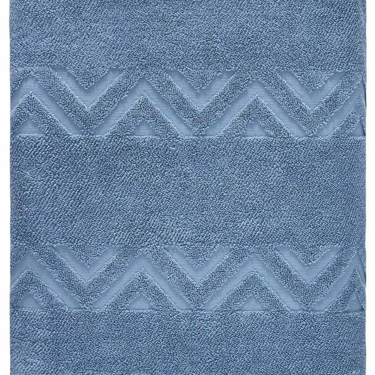 Navy Blue Jacquard Turkish Cotton 40" X 70" Chevron Bath Sheet