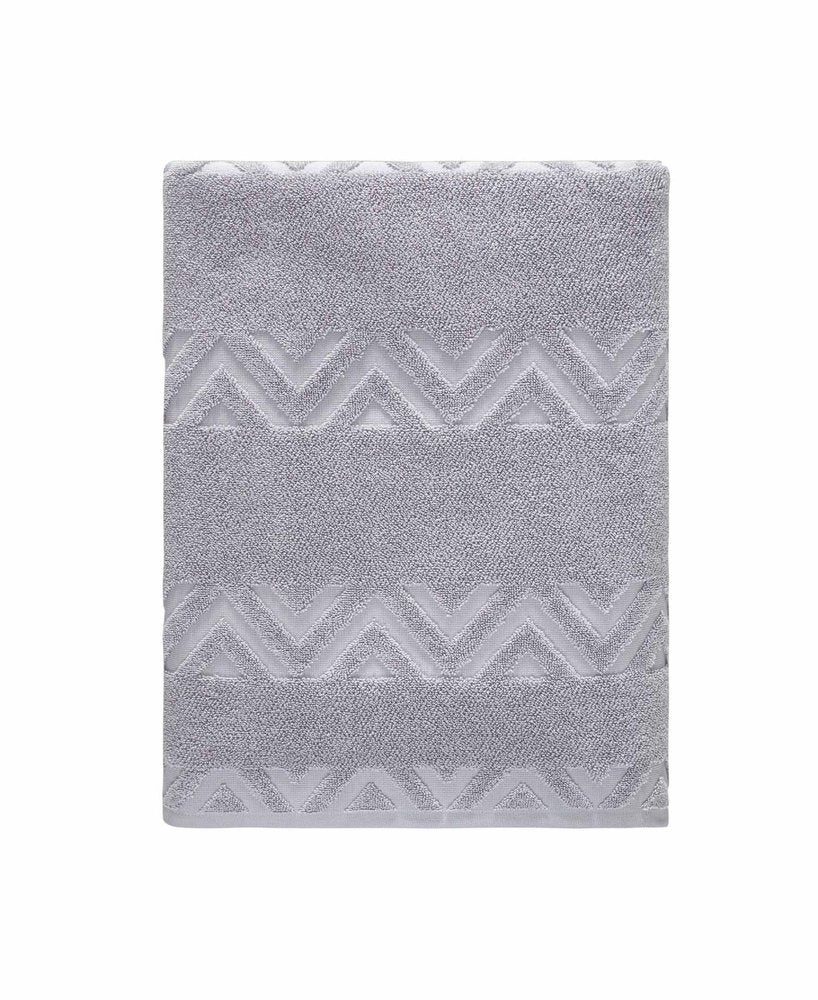 White Jacquard Turkish Cotton 40" X 70" Chevron Bath Sheet