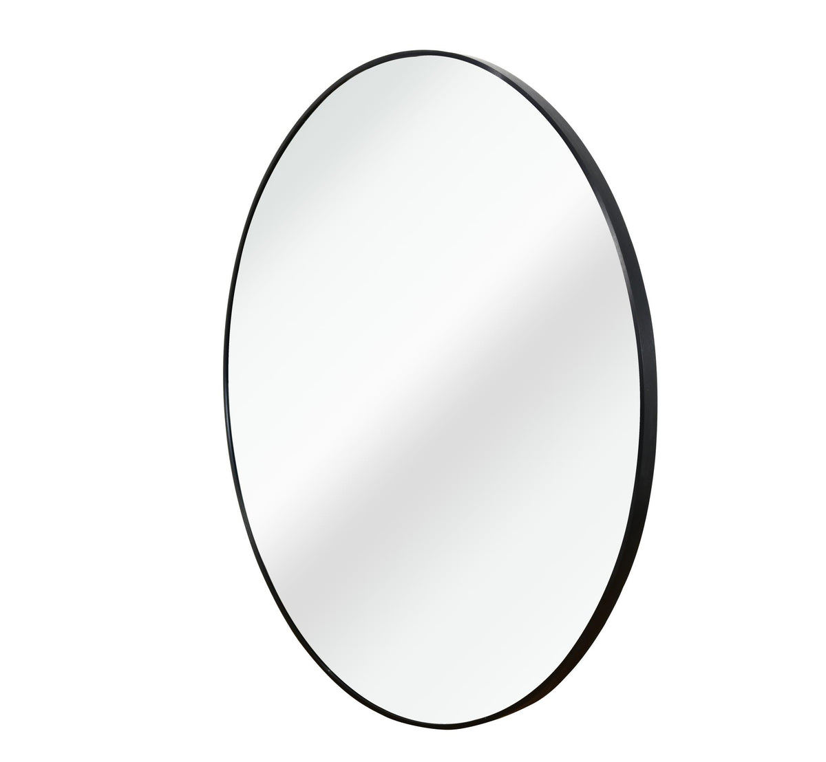 16" Black Aluminum Round Framed Bathroom Vanity Mirror