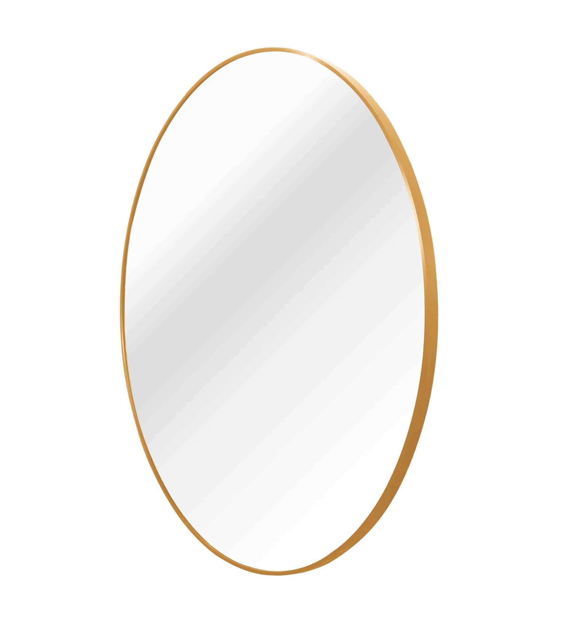 16" Gold Aluminum Round Framed Bathroom Vanity Mirror