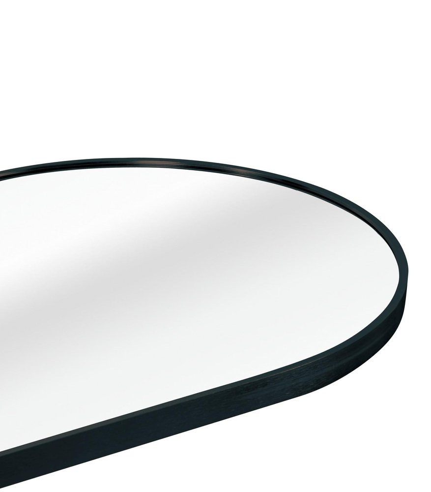 63" Black Aluminum Oval Framed Full Length Hanging Mirror