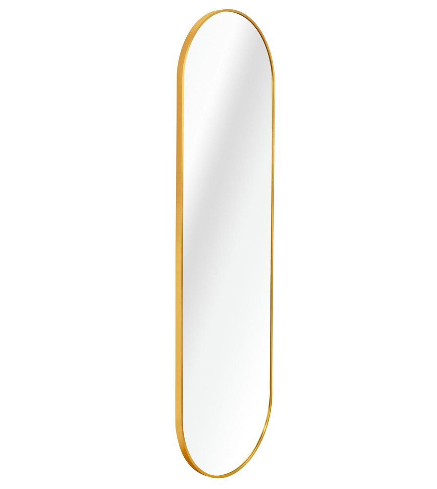 63" Black Aluminum Oval Framed Full Length Hanging Mirror