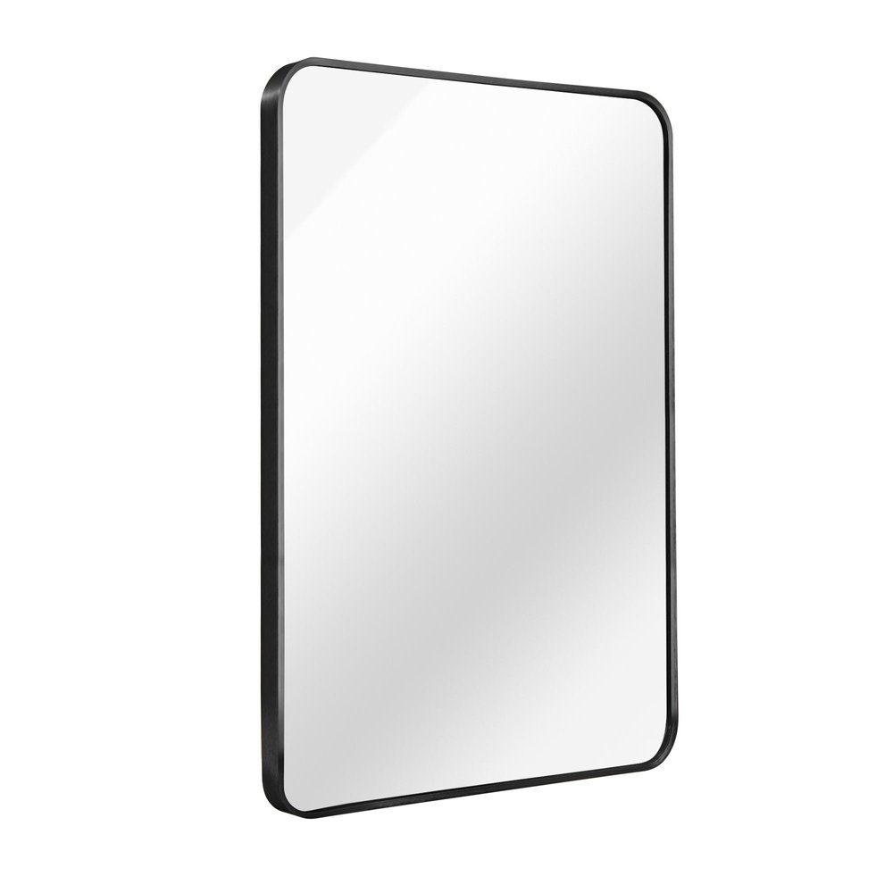 36" Black Aluminum Framed Bathroom Vanity Mirror