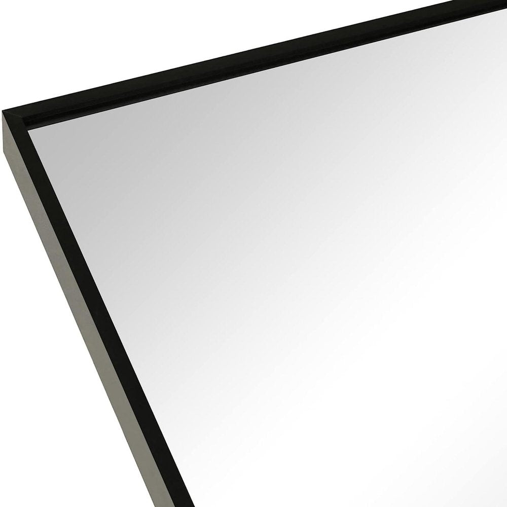 32" Black Aluminum Arch Framed Bathroom Vanity Mirror