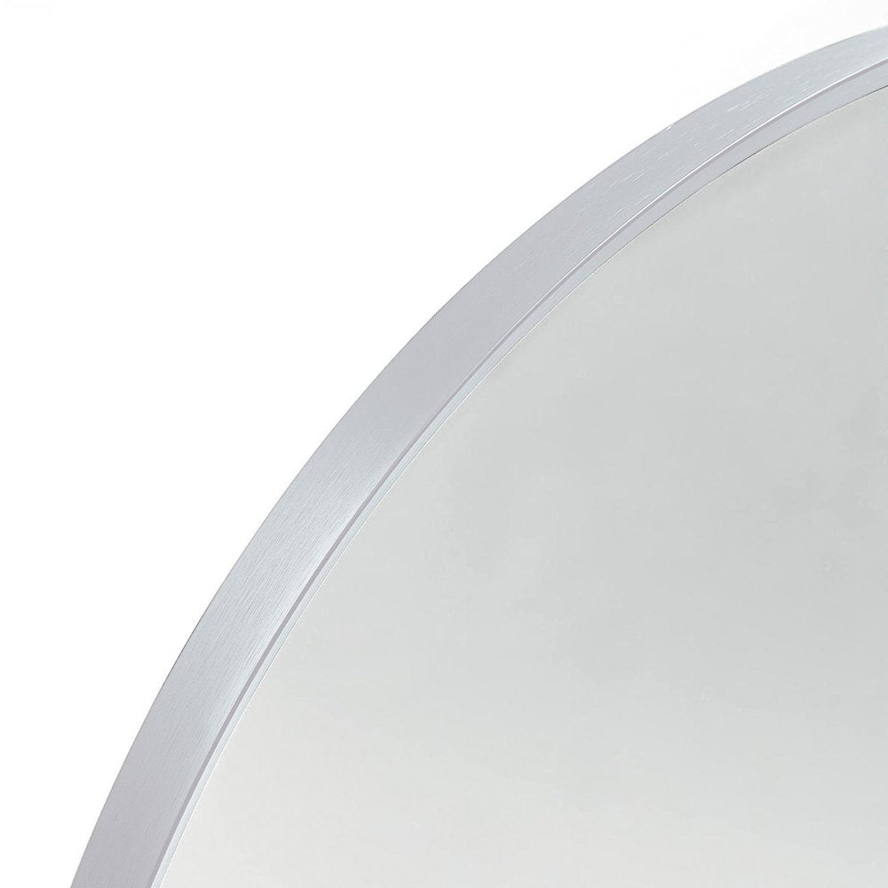 32" Black Aluminum Arch Framed Bathroom Vanity Mirror