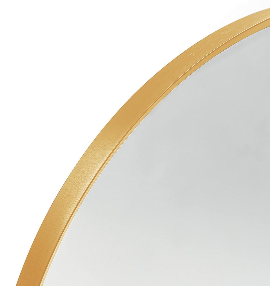 36" Black Aluminum Arch Framed Bathroom Vanity Mirror