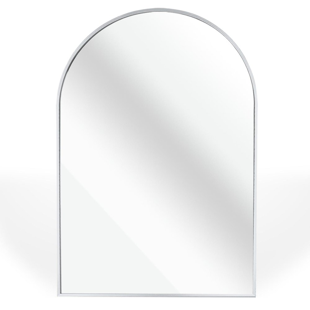 36" Black Aluminum Arch Framed Bathroom Vanity Mirror