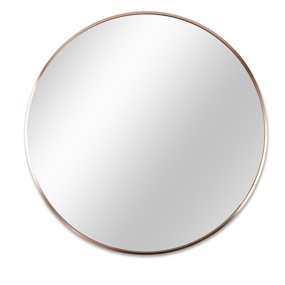 39" Gold Aluminum Round Framed Bathroom Vanity Mirror