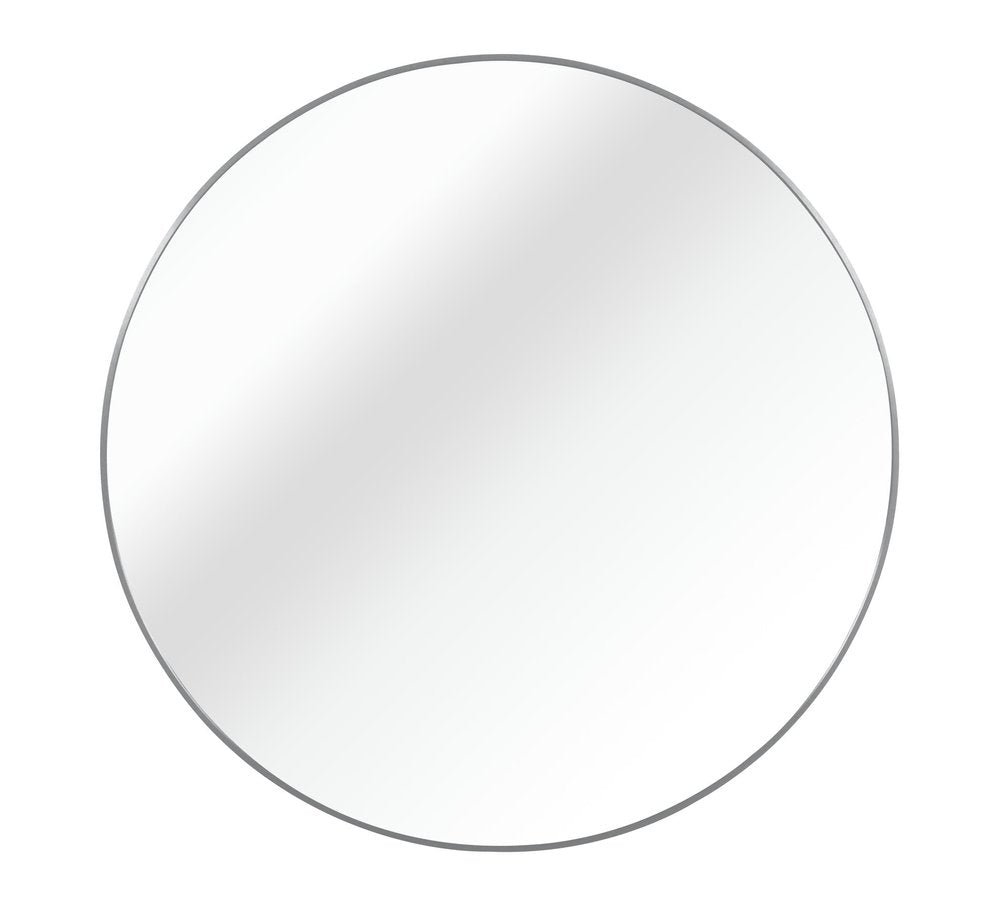 42" Silver Aluminum Round Framed Bathroom Vanity Mirror