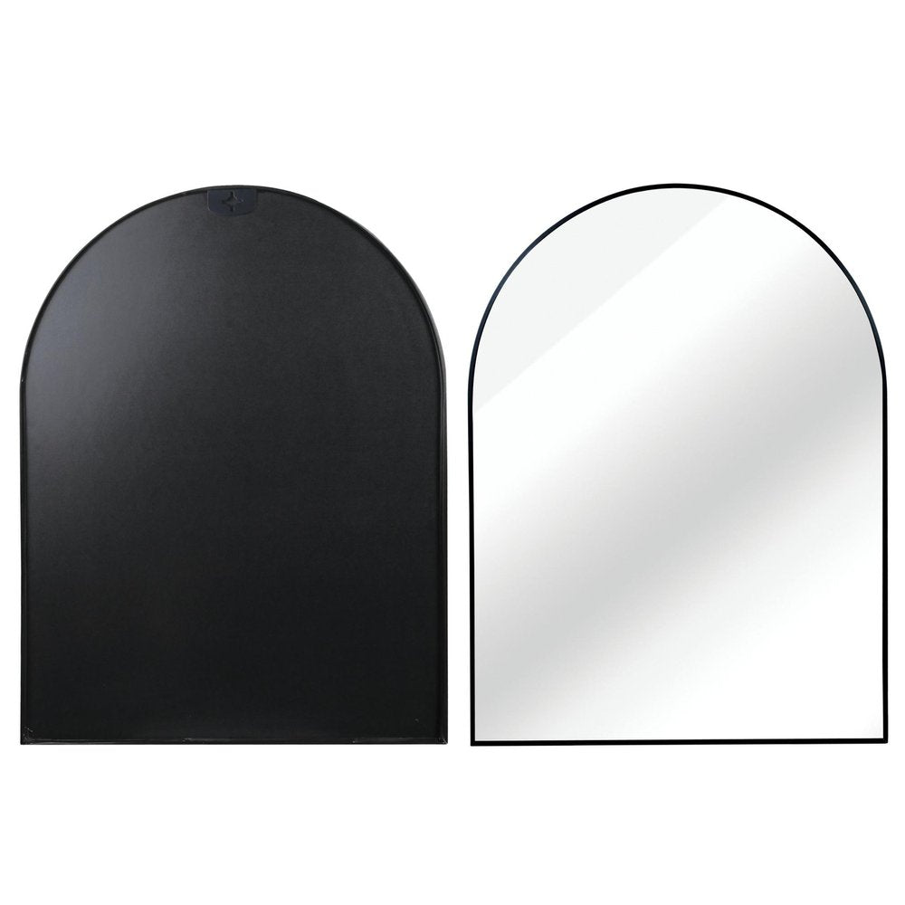 40" Black Aluminum Arch Framed Bathroom Vanity Mirror