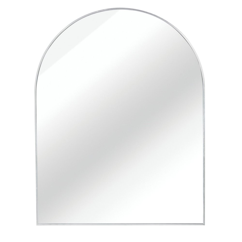 40" Black Aluminum Arch Framed Bathroom Vanity Mirror