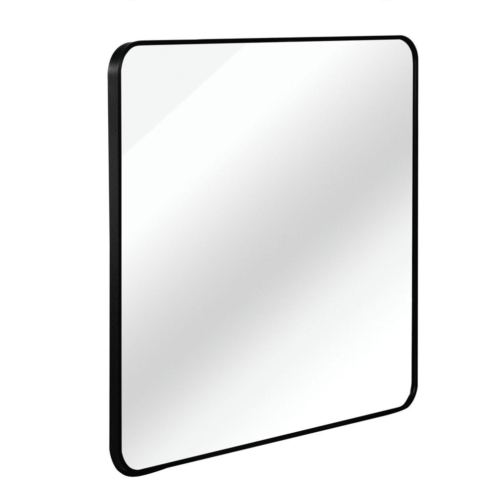 36" Black Aluminum Square Framed Bathroom Vanity Mirror