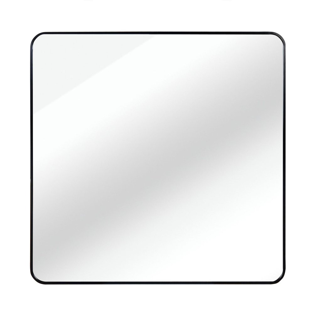30" Black Aluminum Square Framed Bathroom Vanity Mirror