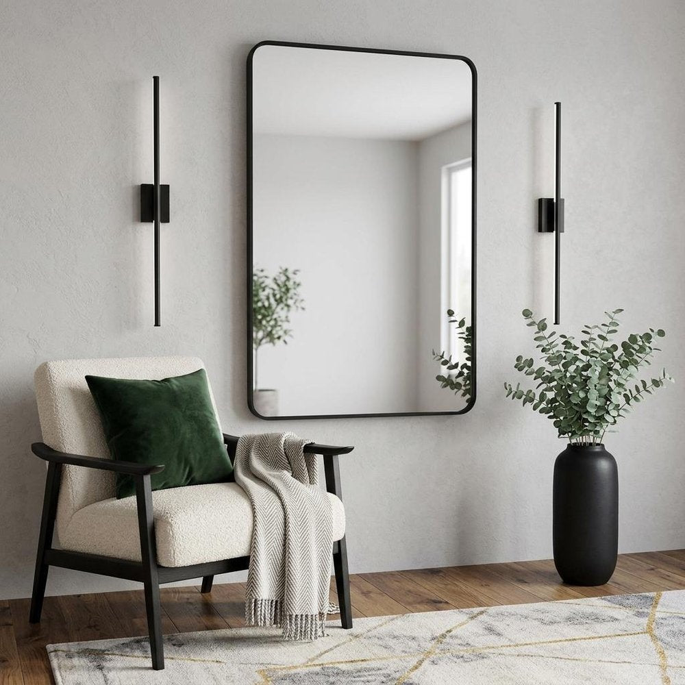 40" Silver Aluminum Framed Bathroom Vanity Mirror