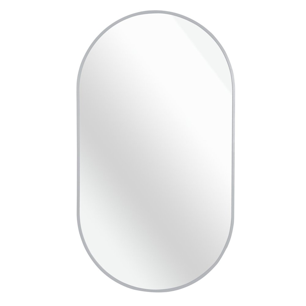 28" Black Aluminum Oval Framed Accent Mirror