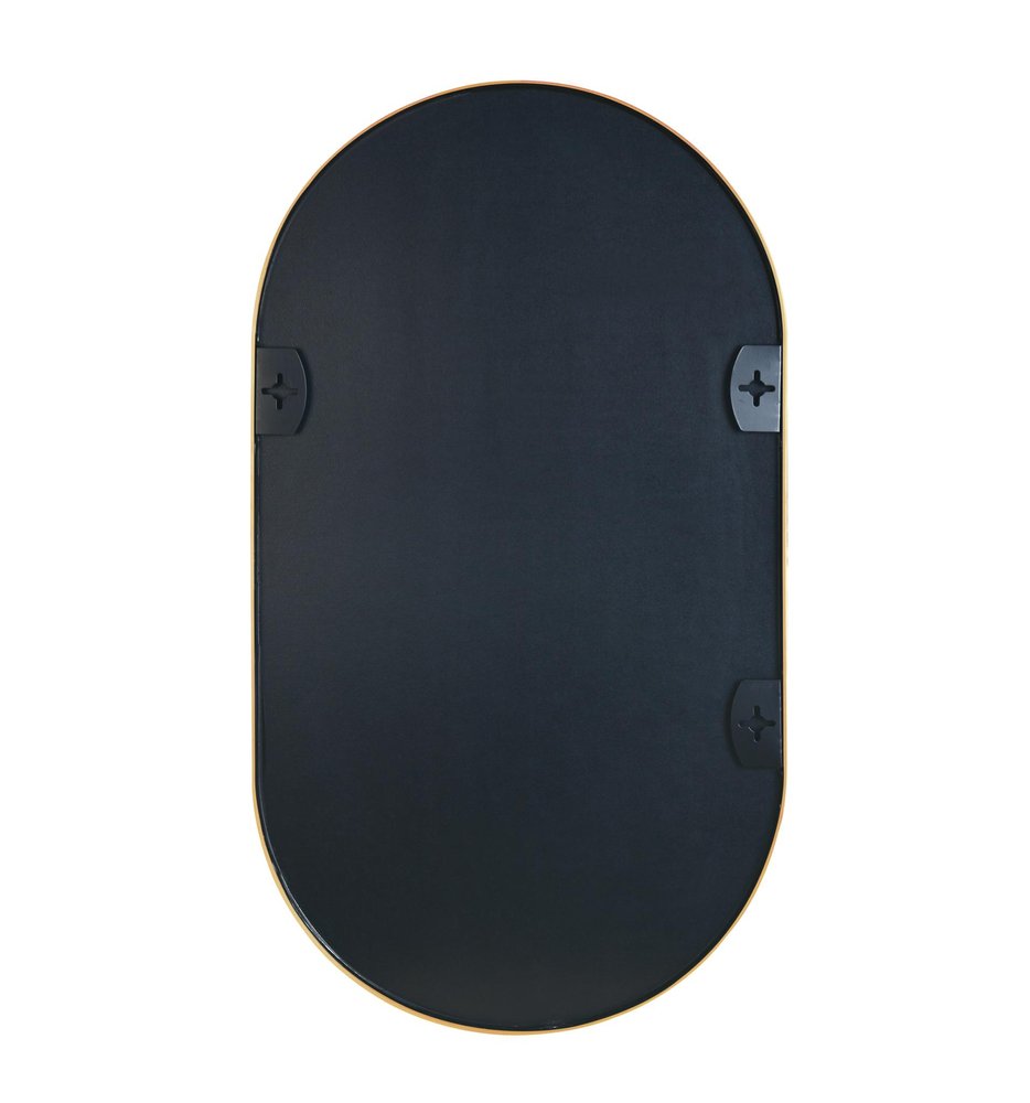 28" Black Aluminum Oval Framed Accent Mirror