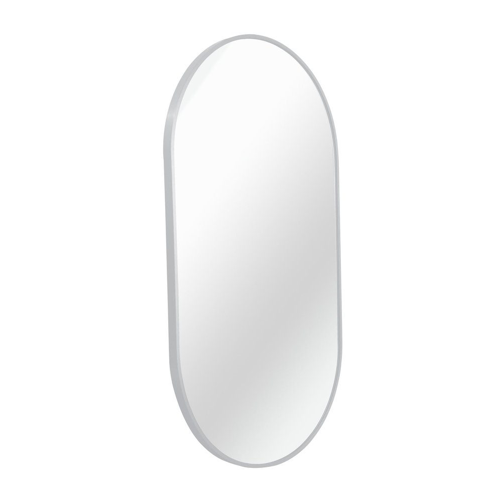 33" Black Aluminum Oval Framed Accent Mirror