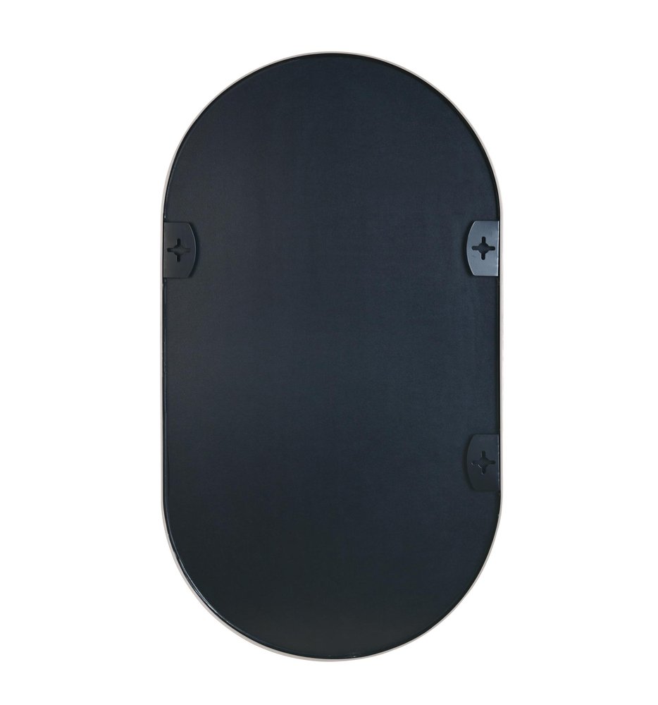 33" Black Aluminum Oval Framed Accent Mirror