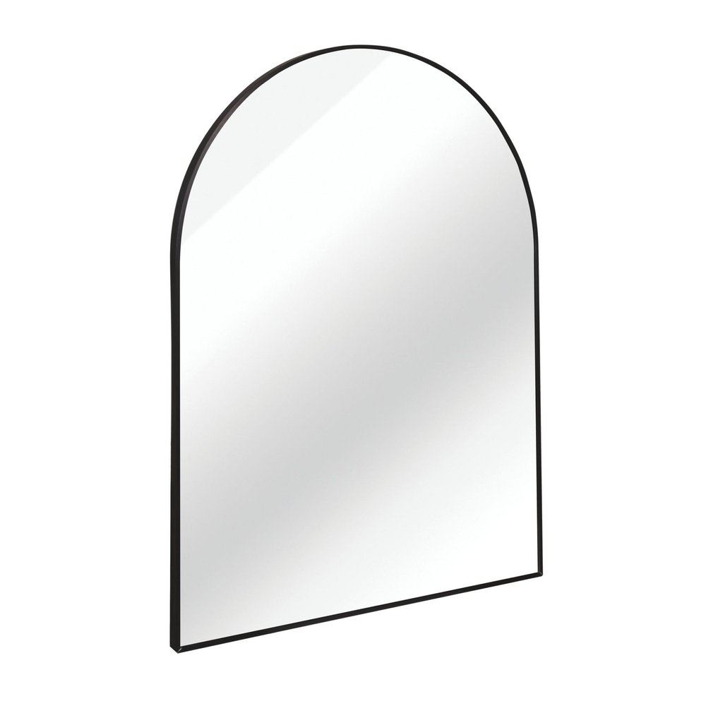 36" Black Aluminum Arch Framed Bathroom Vanity Mirror