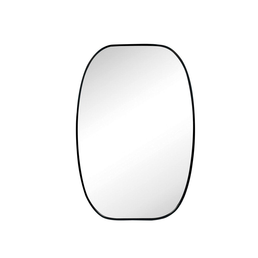 30" Black Aluminum Oval Framed Bathroom Vanity Mirror