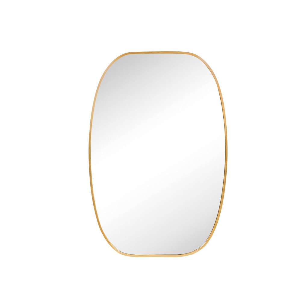 30" Black Aluminum Oval Framed Bathroom Vanity Mirror