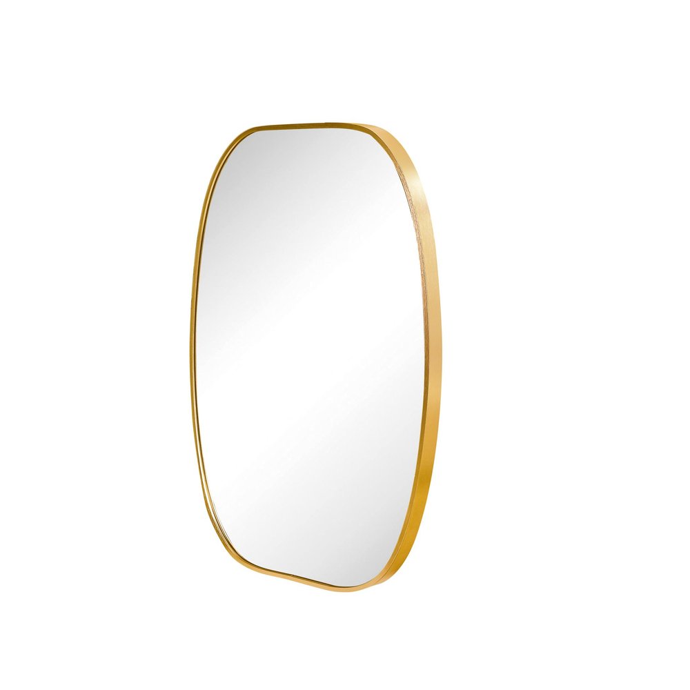30" Black Aluminum Oval Framed Bathroom Vanity Mirror