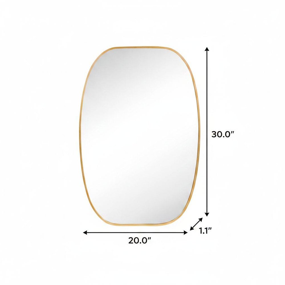 30" Black Aluminum Oval Framed Bathroom Vanity Mirror