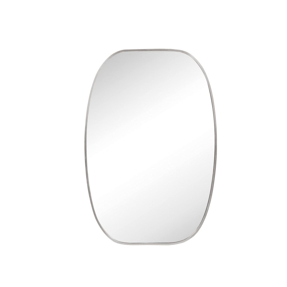 30" Black Aluminum Oval Framed Bathroom Vanity Mirror