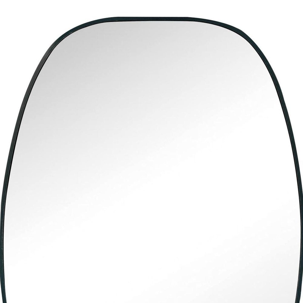 36" Black Aluminum Oval Framed Bathroom Vanity Mirror