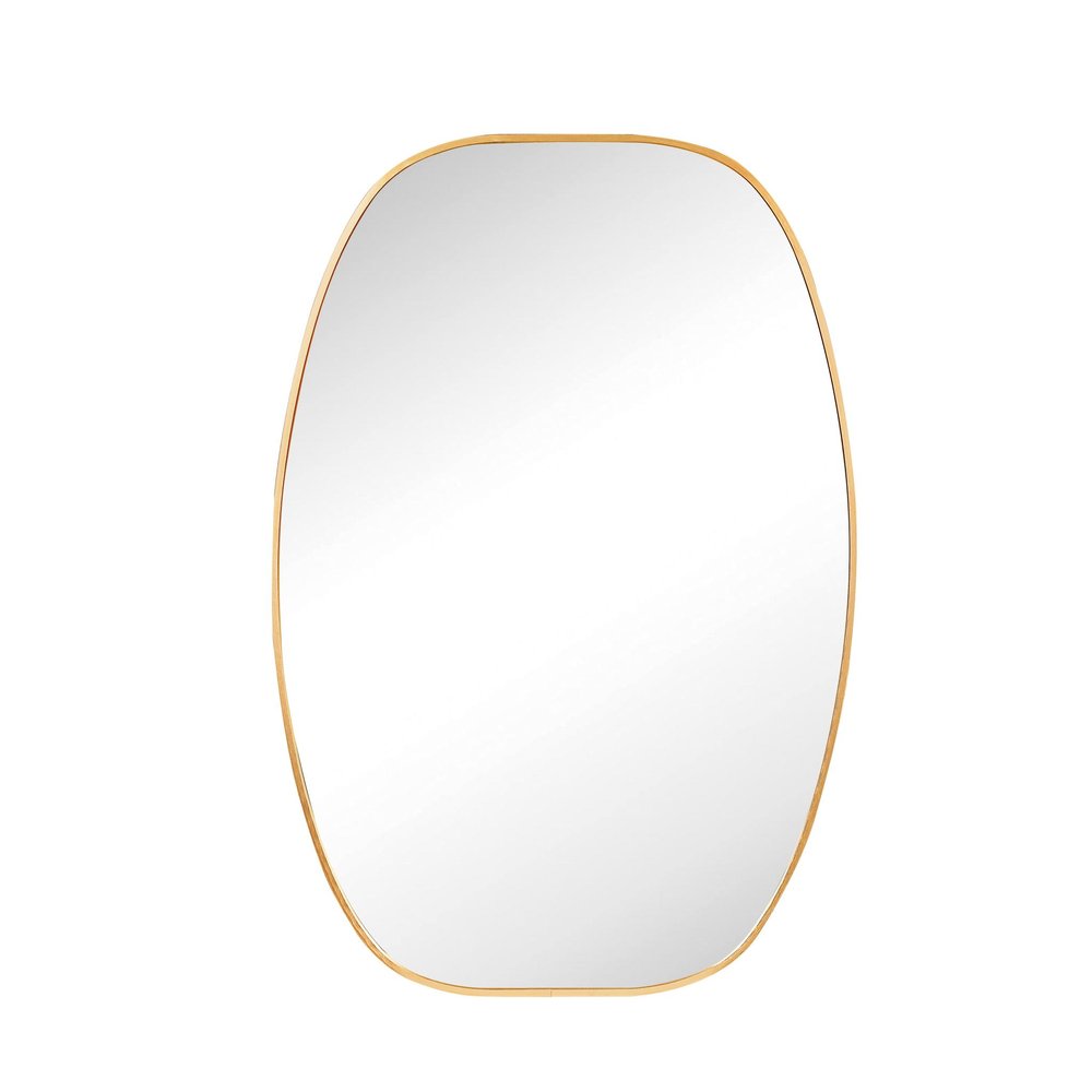 36" Black Aluminum Oval Framed Bathroom Vanity Mirror