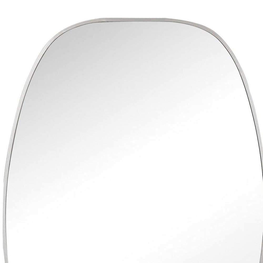 36" Black Aluminum Oval Framed Bathroom Vanity Mirror