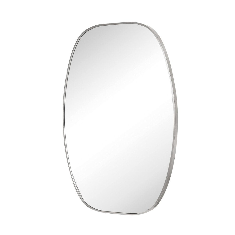 36" Black Aluminum Oval Framed Bathroom Vanity Mirror