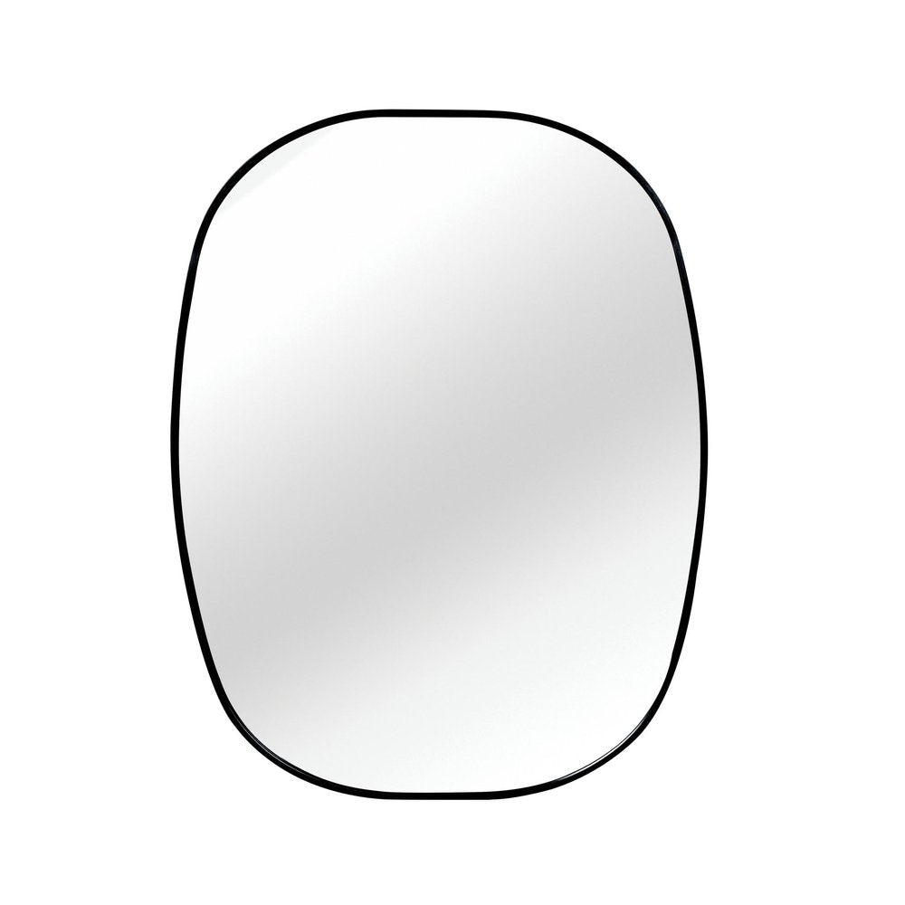 32" Black Aluminum Oval Framed Bathroom Vanity Mirror