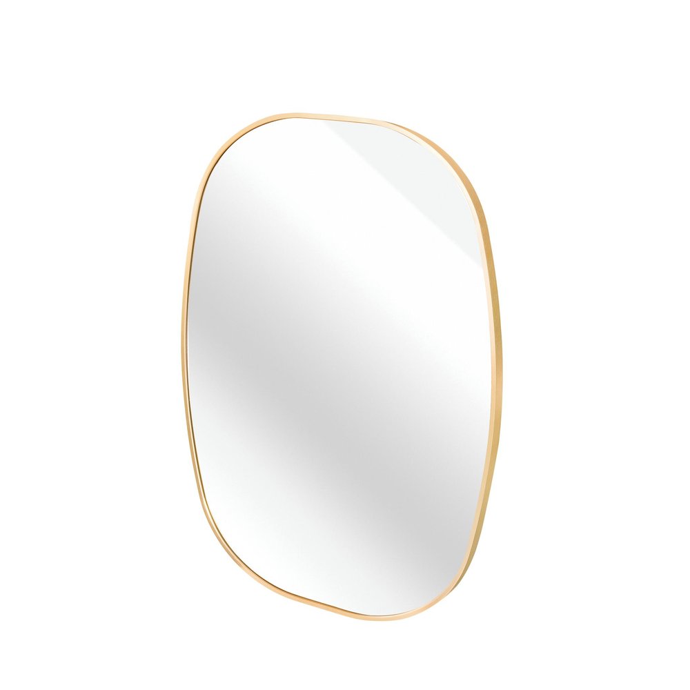 32" Black Aluminum Oval Framed Bathroom Vanity Mirror