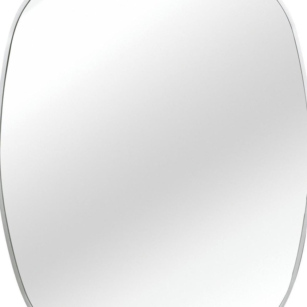 32" Black Aluminum Oval Framed Bathroom Vanity Mirror