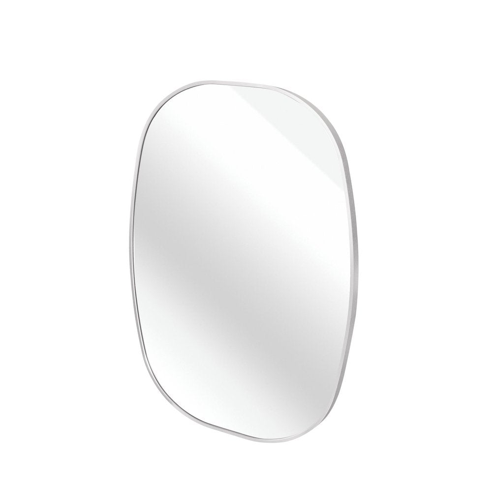 32" Black Aluminum Oval Framed Bathroom Vanity Mirror