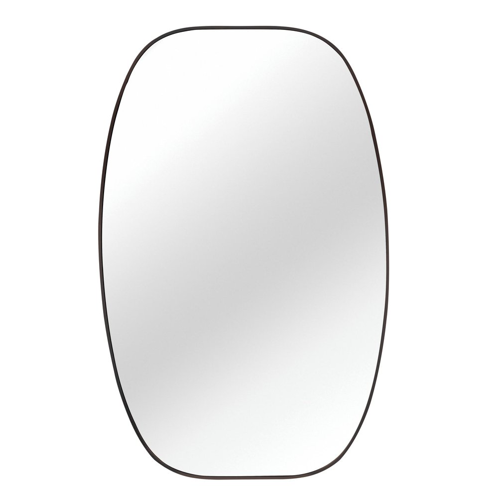 48" Black Aluminum Oval Framed Bathroom Vanity Mirror