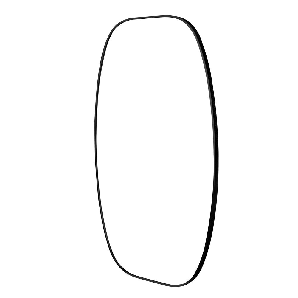 48" Black Aluminum Oval Framed Bathroom Vanity Mirror