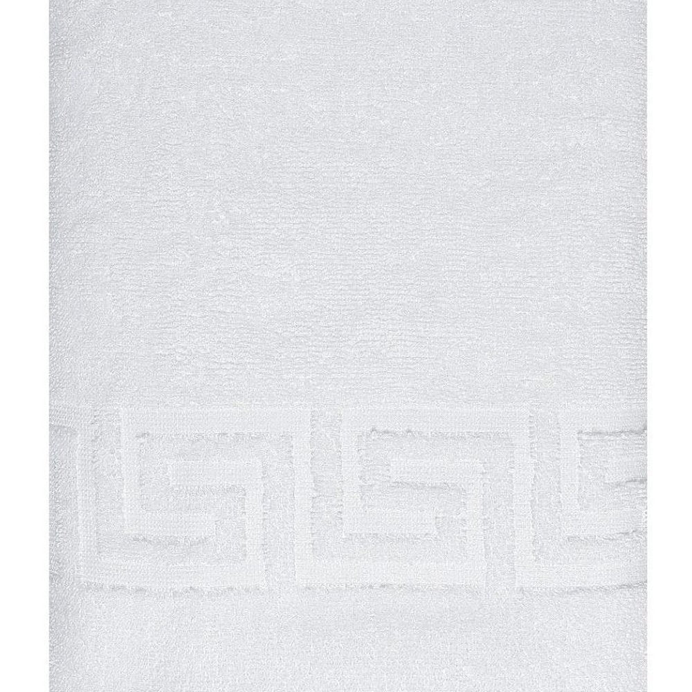 White Greek Key Turkish Cotton 27" X 54" Bath Towel